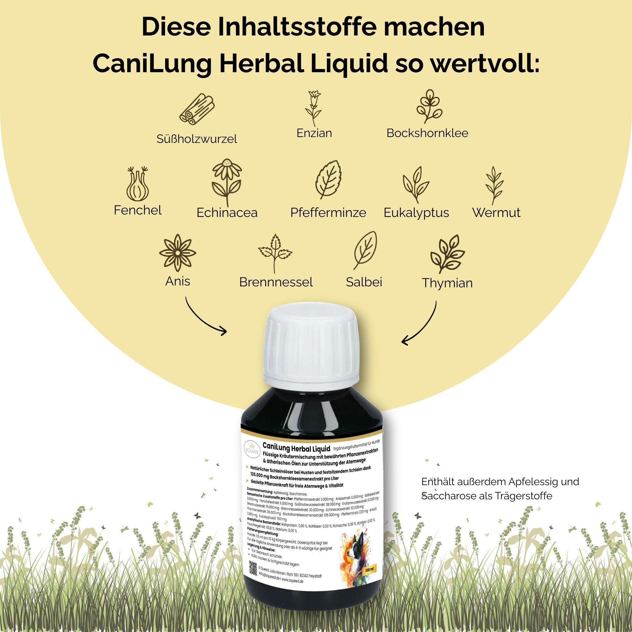 CaniLung Herbal Liquid 100 ml - Hustensaft Hund - Schleimlöser Hund
