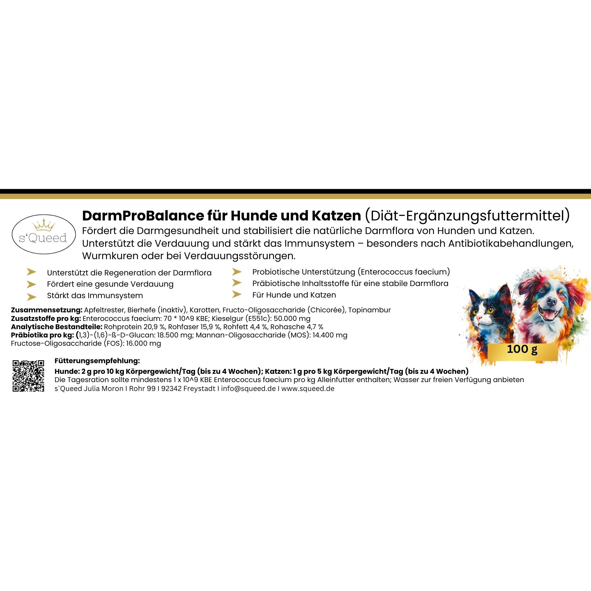 Darmpulver Hund - Durchfall Hund - Darmflora Hund aufbauen