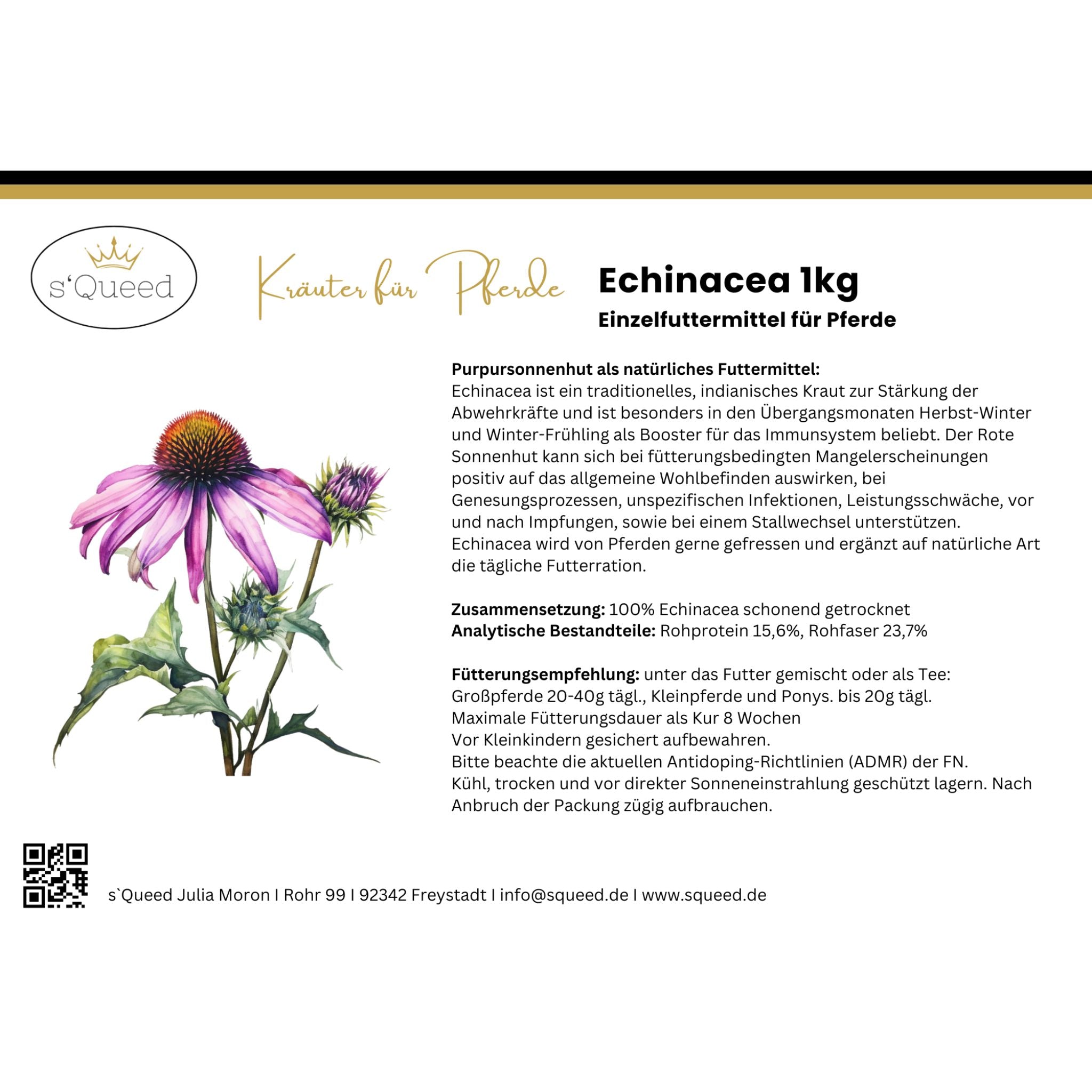 Echinacea Pferd - Zusatzfutter Immunsystem Pferd