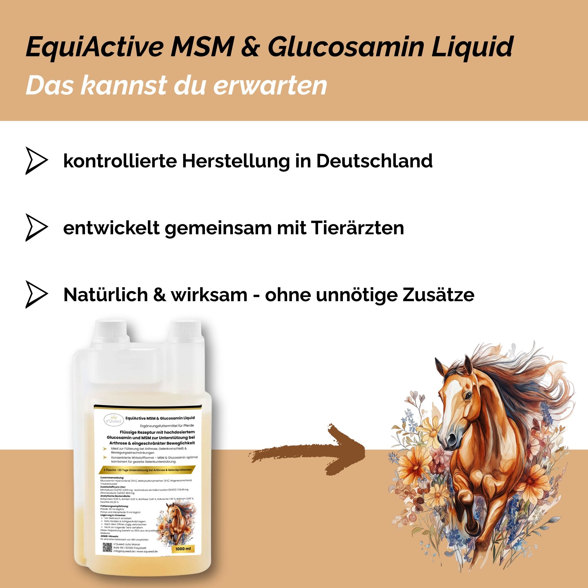 EquiActive MSM & Glucosamin Pferd Liquid 1000ml