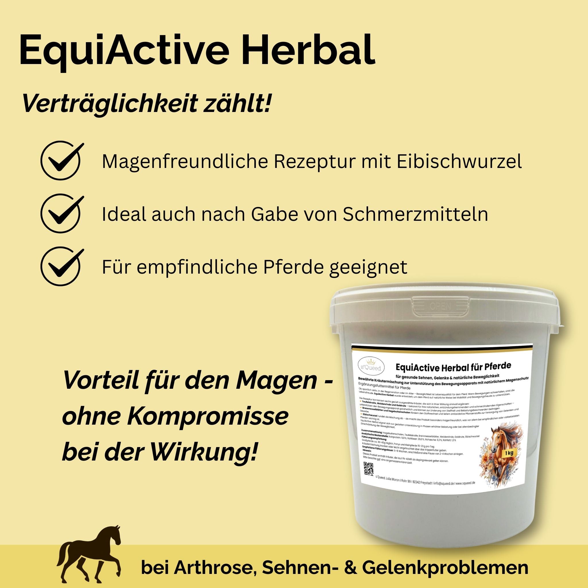 EquiActive Herbal – Zusatzfutter für Pferde mit Arthrose und Bewegungseinschränkungen
