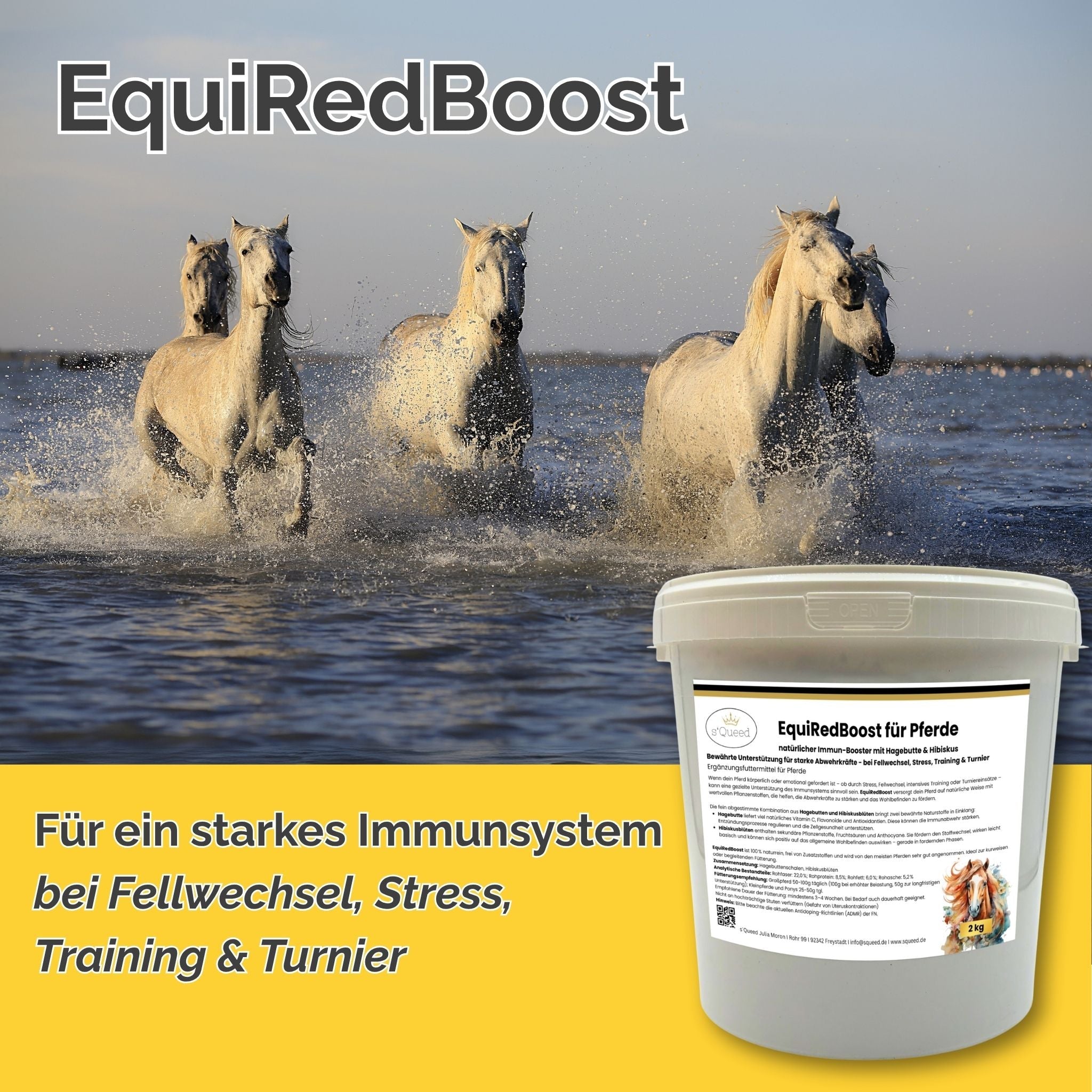 EquiRedBoost für Pferde 2kg - natürlicher Immun-Booster mit Hagebutte & Hibiskus