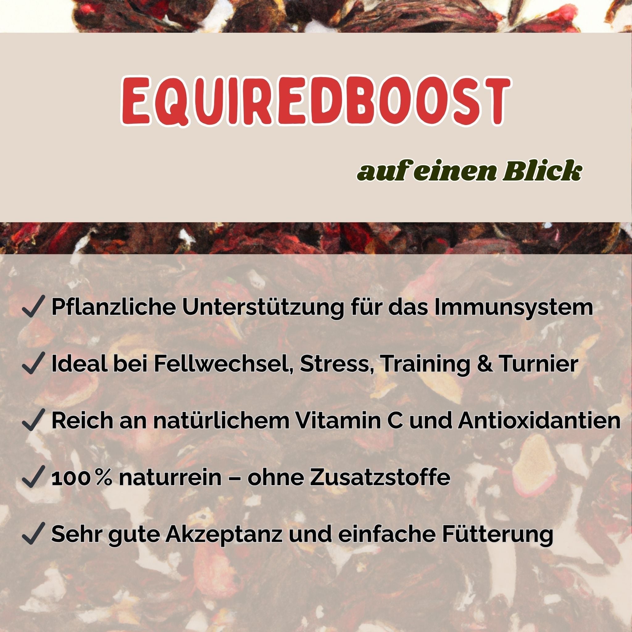 EquiRedBoost für Pferde 2kg - natürlicher Immun-Booster mit Hagebutte & Hibiskus