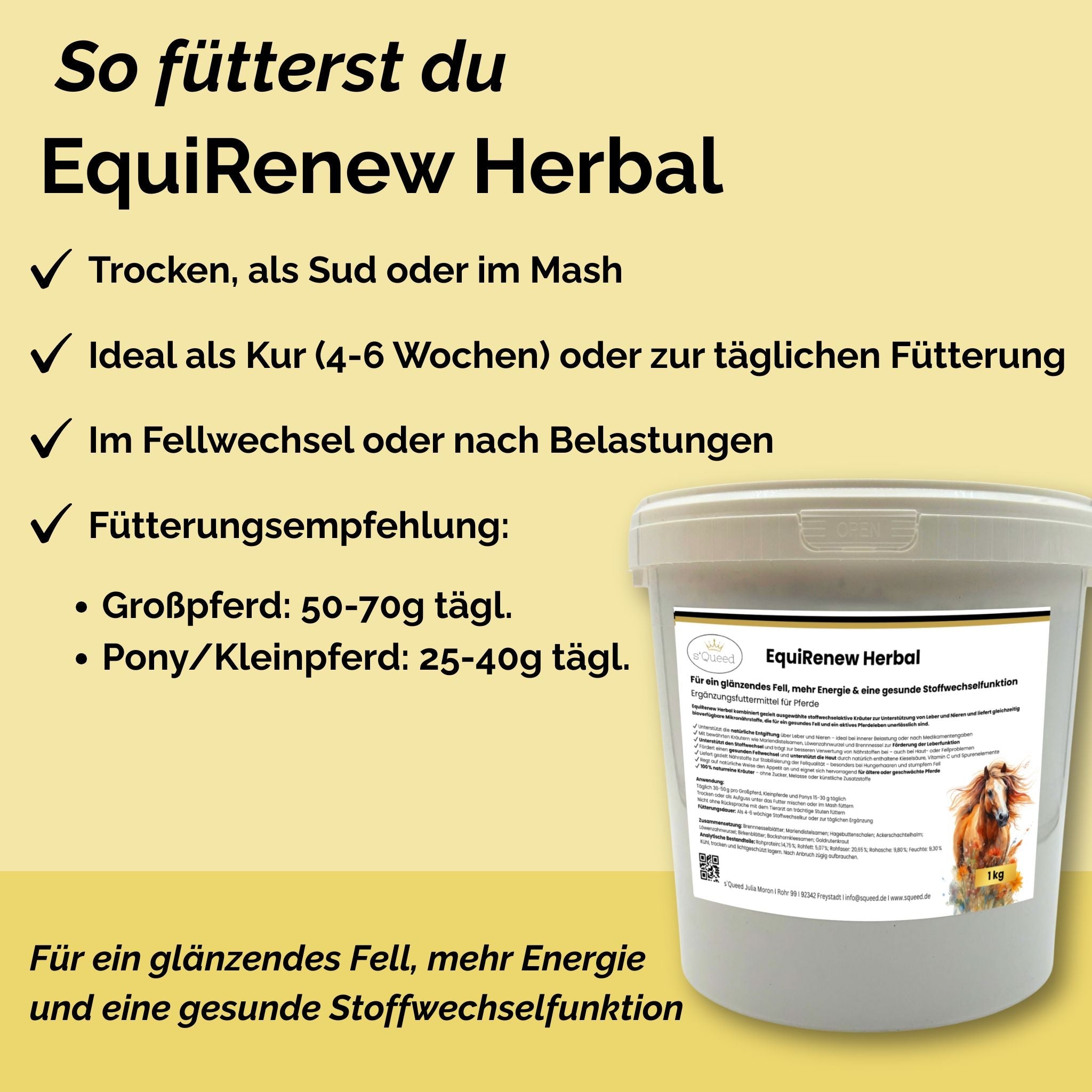 EquiRenew Herbal - Fellwechsel beim Pferd unterstützen