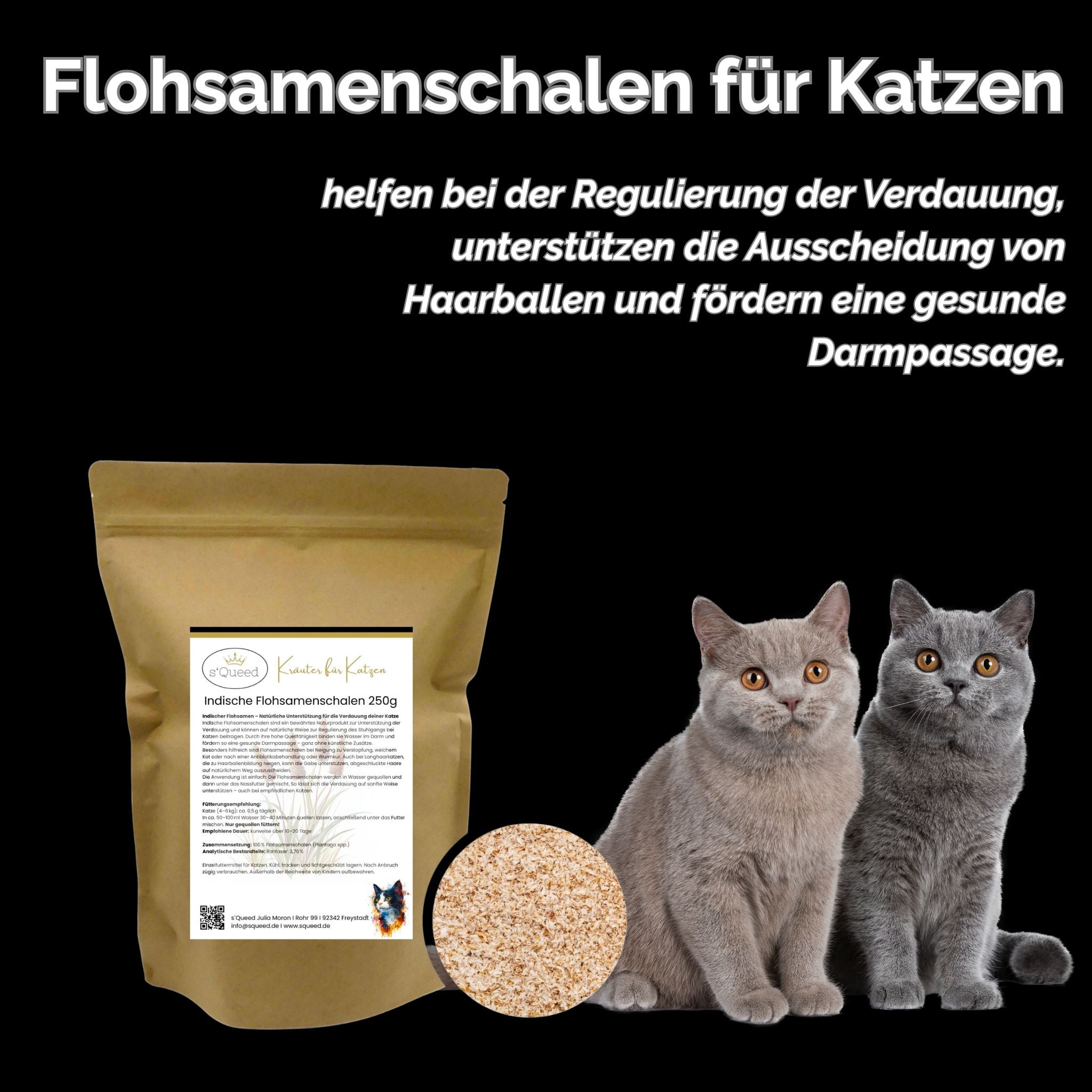 Flohsamenschalen Katze 250g
