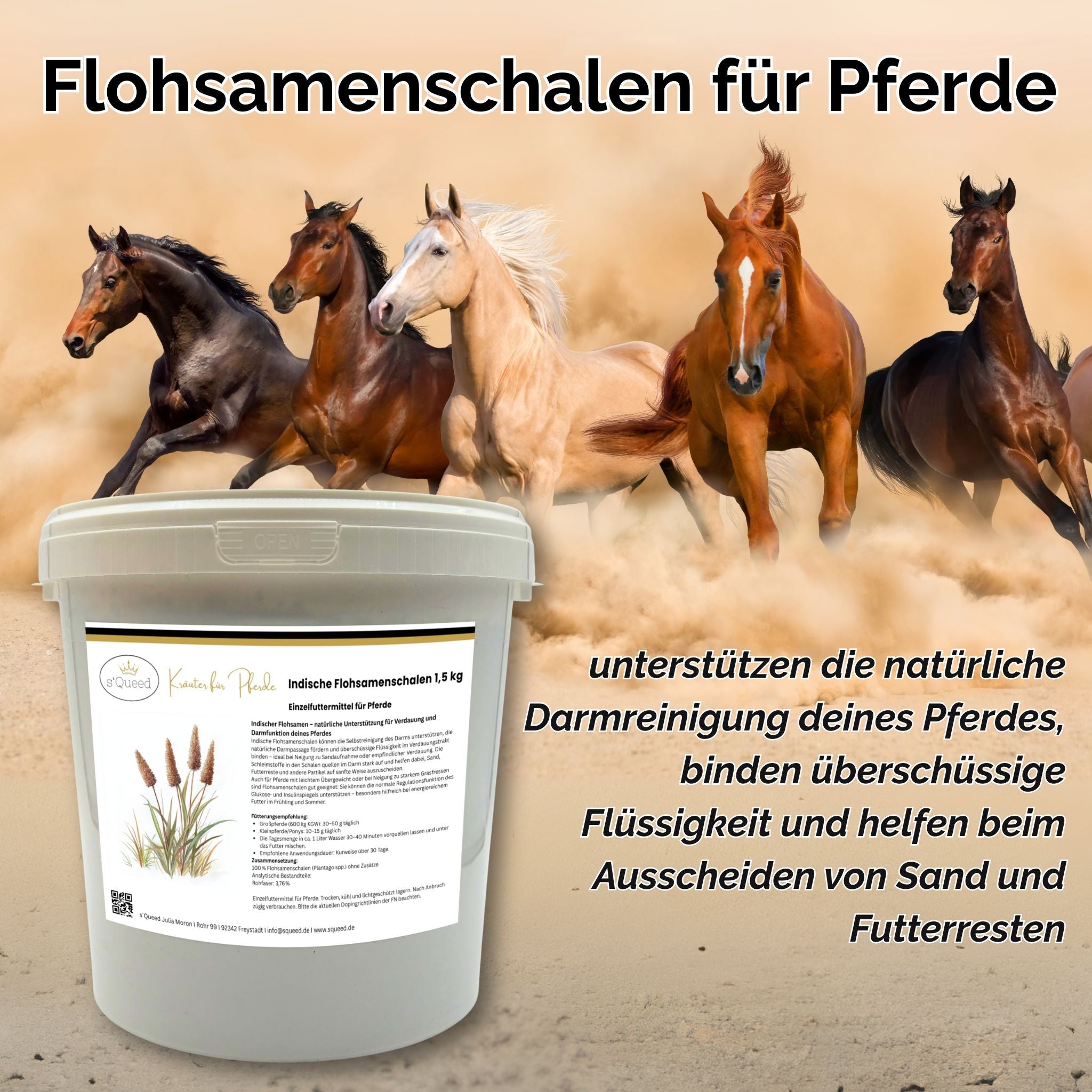 Flohsamenschalen Pferd 1,5 kg - Kotwasser - Verdauungsprobleme