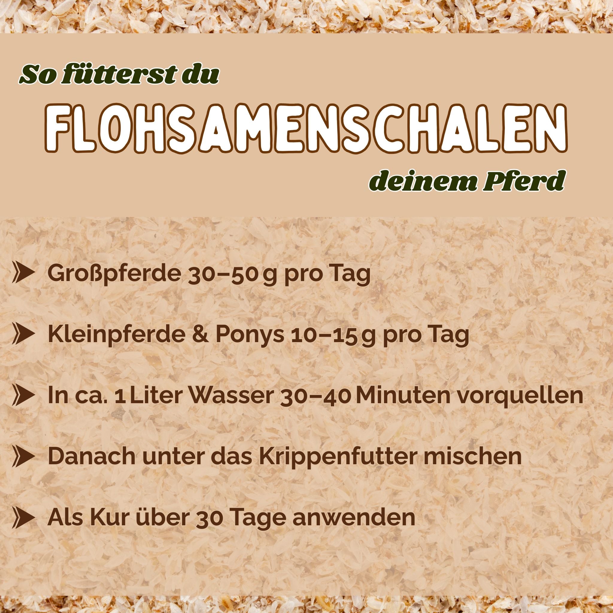 Flohsamenschalen Pferd 1,5 kg - Kotwasser - Verdauungsprobleme