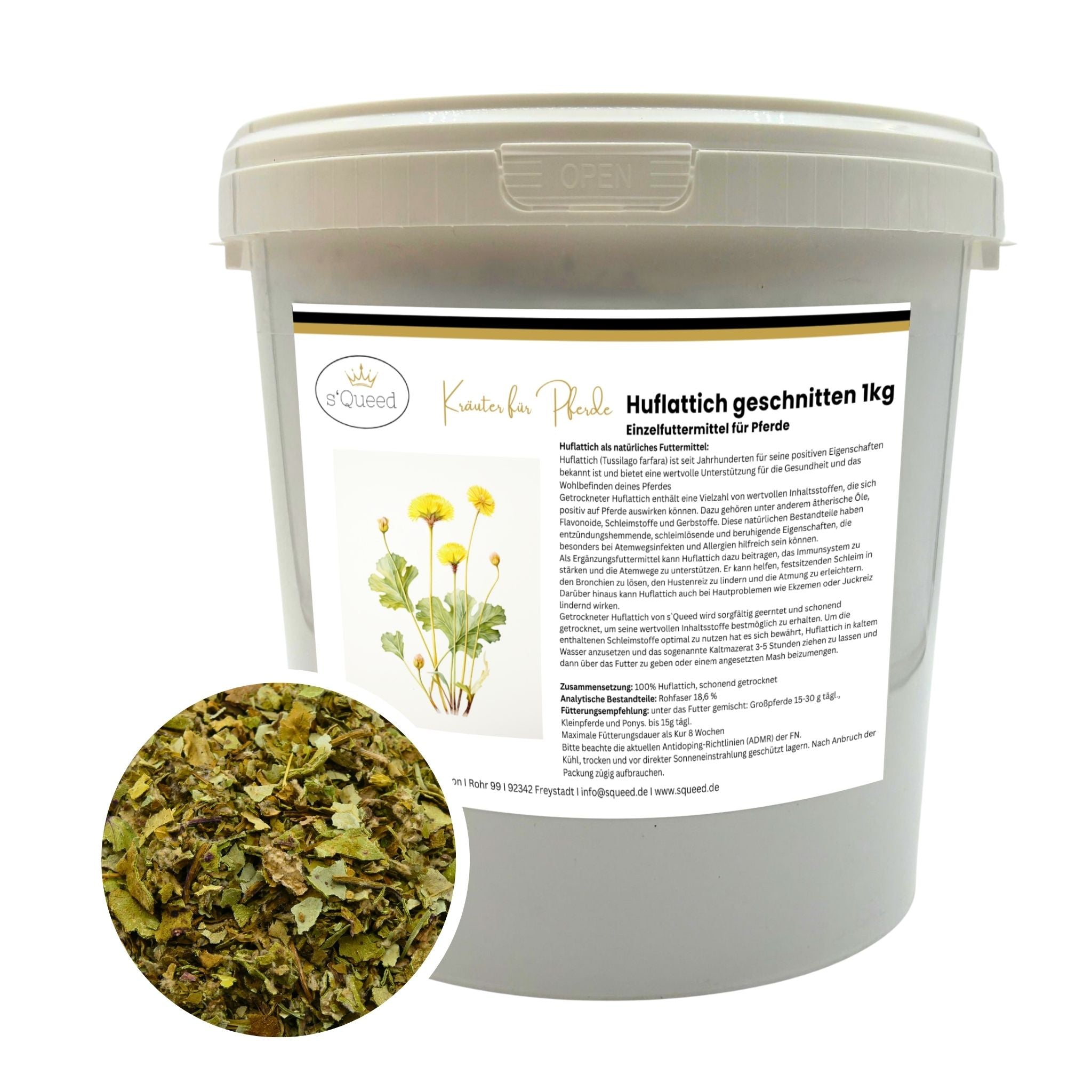 Huflattich Pferd - Hustenkräuter für Pferde - Schleimlöser Pferd