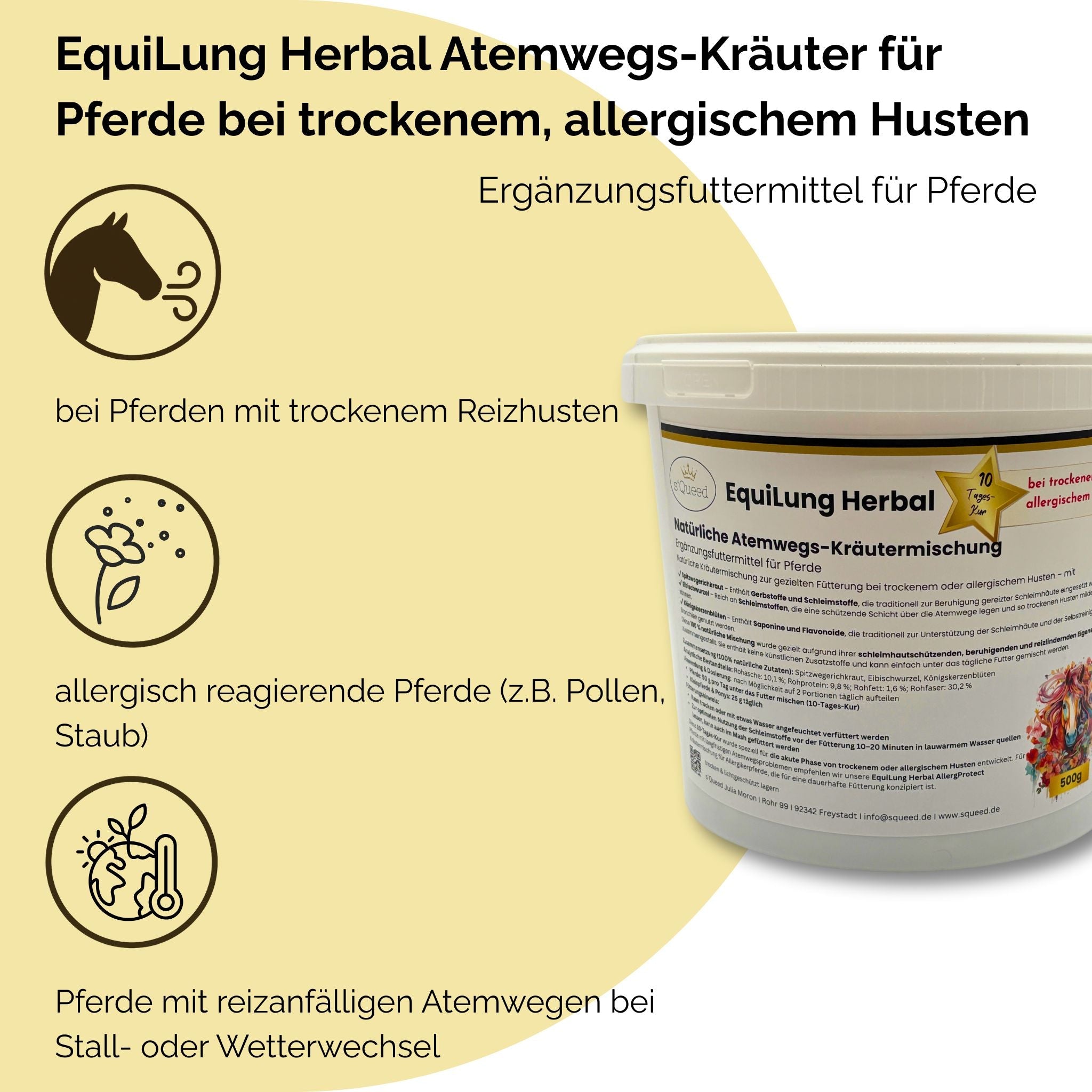 EquiLung Herbal Hustenkräuter für Pferde – bei trockenem oder allergischem Husten