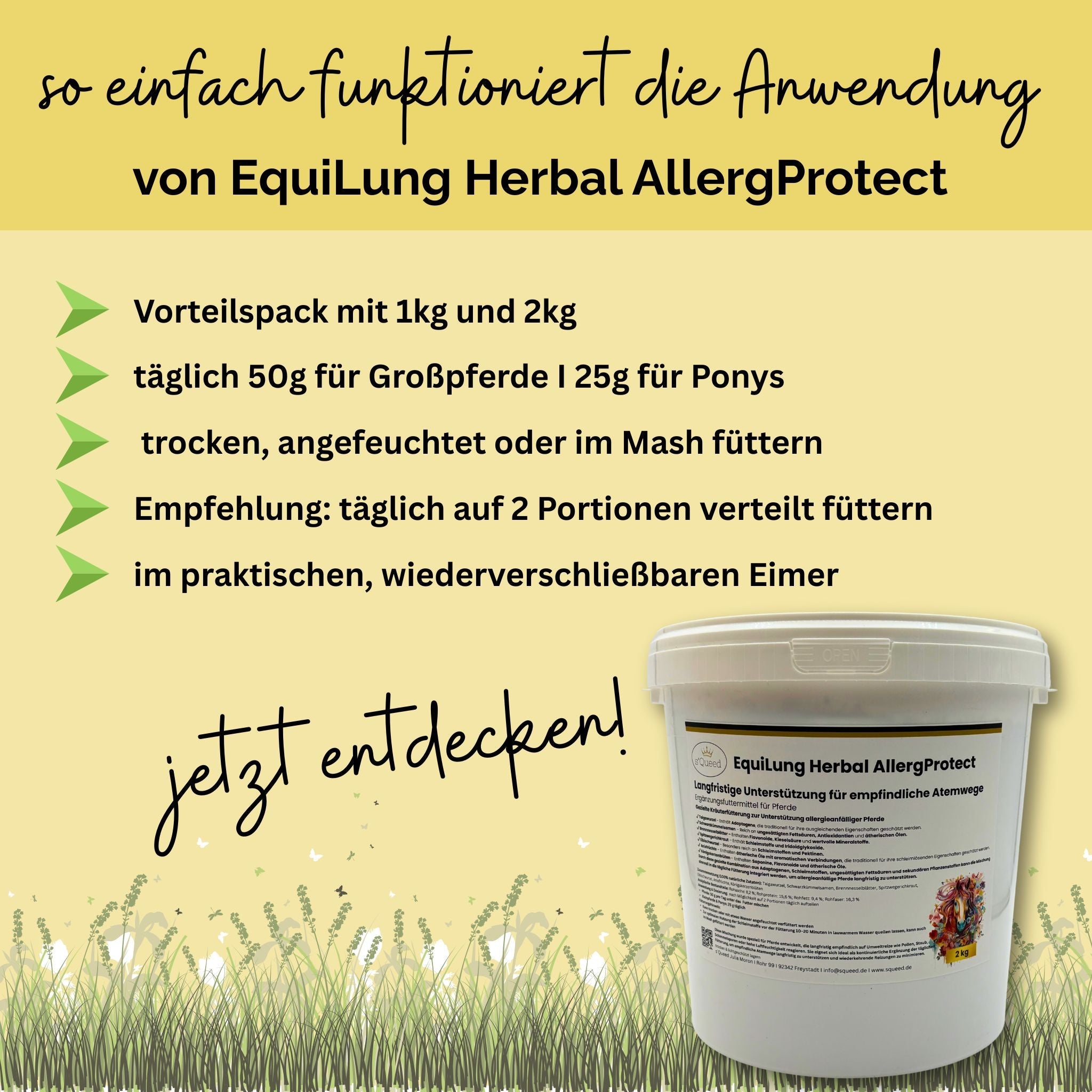 EquiLung Herbal AllergProtect Hustenkräuter für Pferde zur Langzeitfütterung