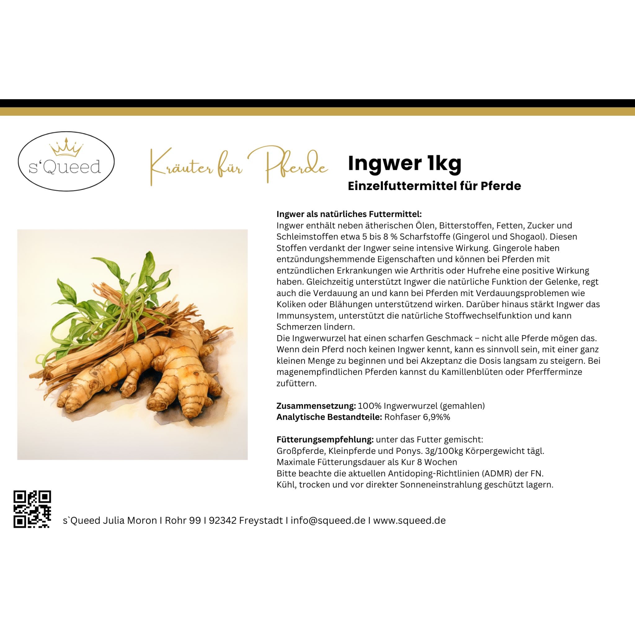 Ingwer Pferd Pulver 1kg