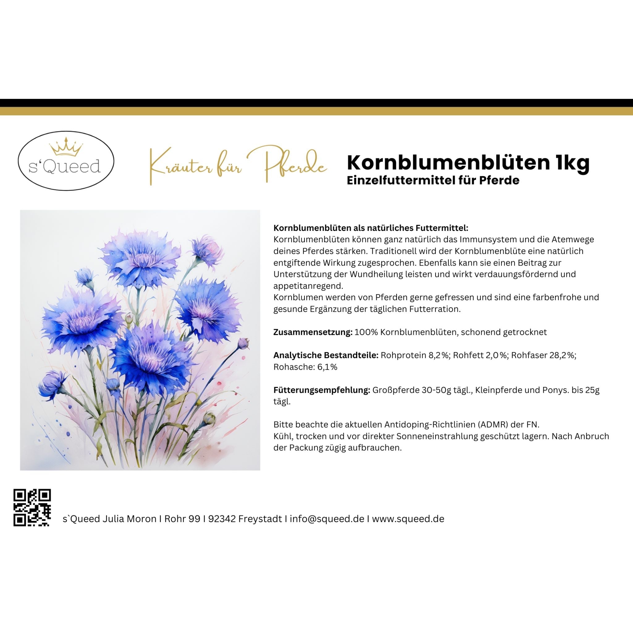 Kornblume Pferd ganze Blüte für Immunsystem und Verdauung