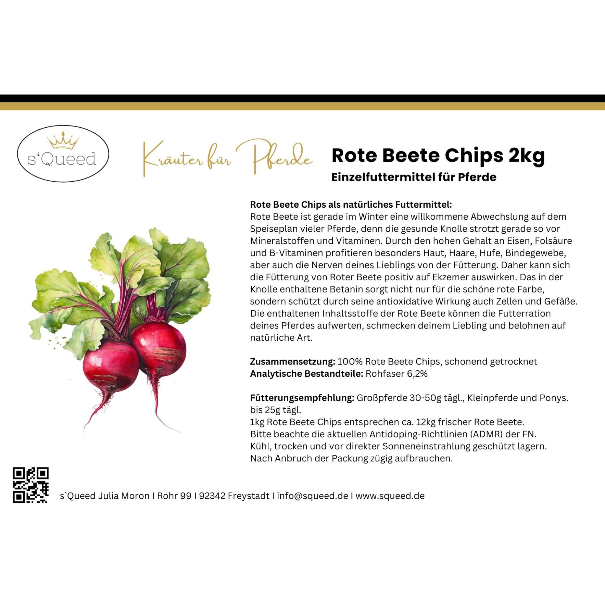 Rote Beete Chips Pferd, getrocknete Rote Beete für Pferde