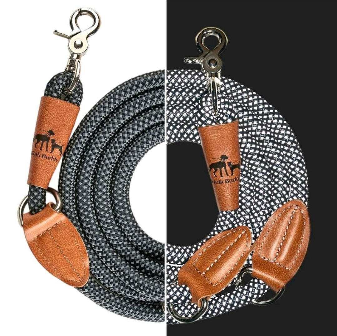 Reflektionsleine GLOW stark reflektierend längenverstellbar und vegan