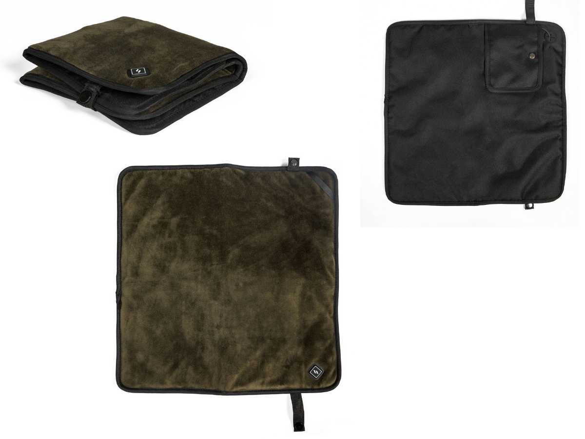 BACK ON TRACK beheizbares Sitzkissen / Bockdecke Arev, olive, 41 cm x 41 cm