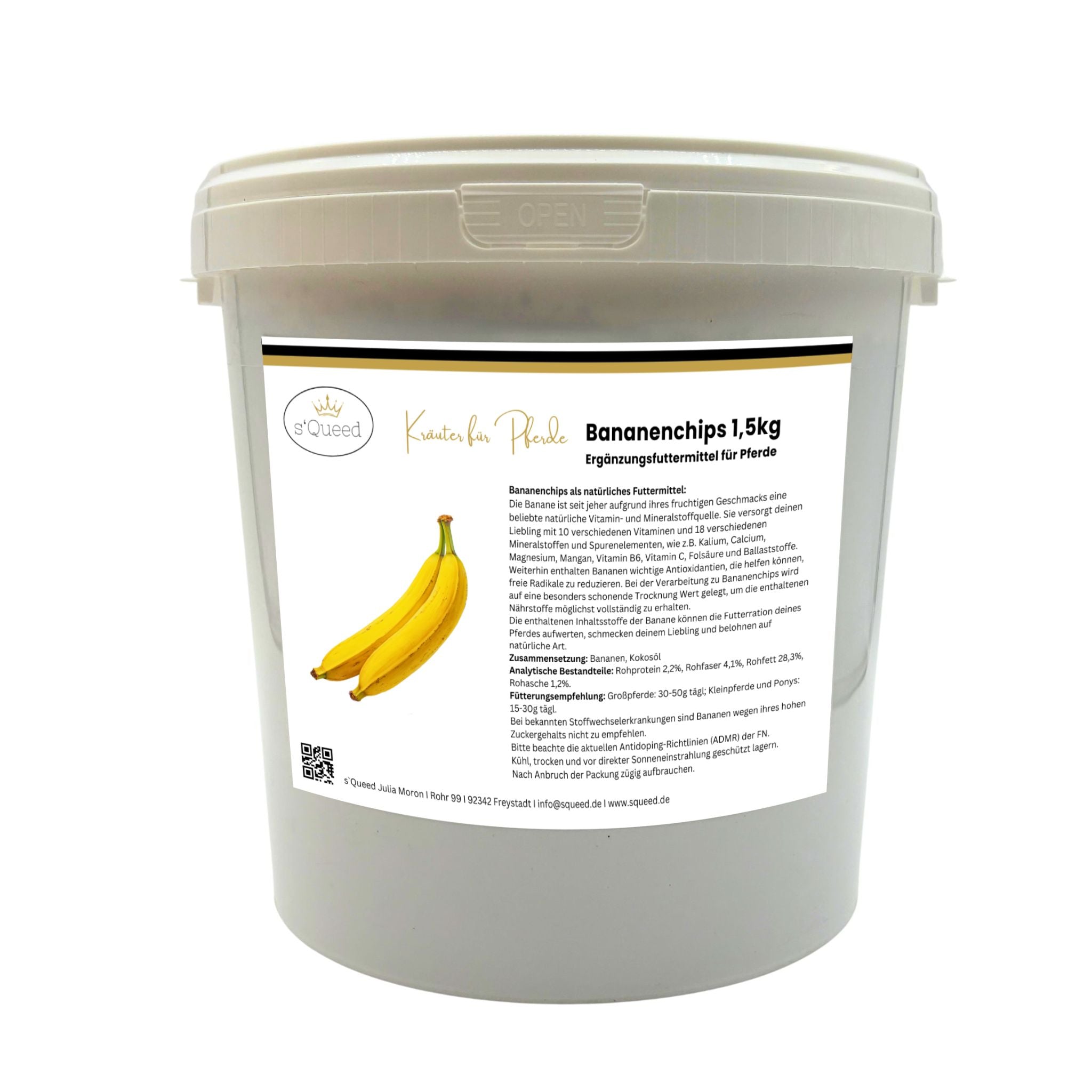 Bananen Chips Pferd, getrocknete Bananenscheiben ungesüßt für Pferde