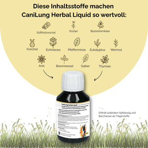 CaniLung Herbal Liquid 100 ml - Hustensaft Hund - Schleimlöser Hund