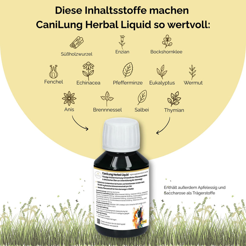 CaniLung Herbal Liquid 100 ml - Hustensaft Hund - Schleimlöser Hund