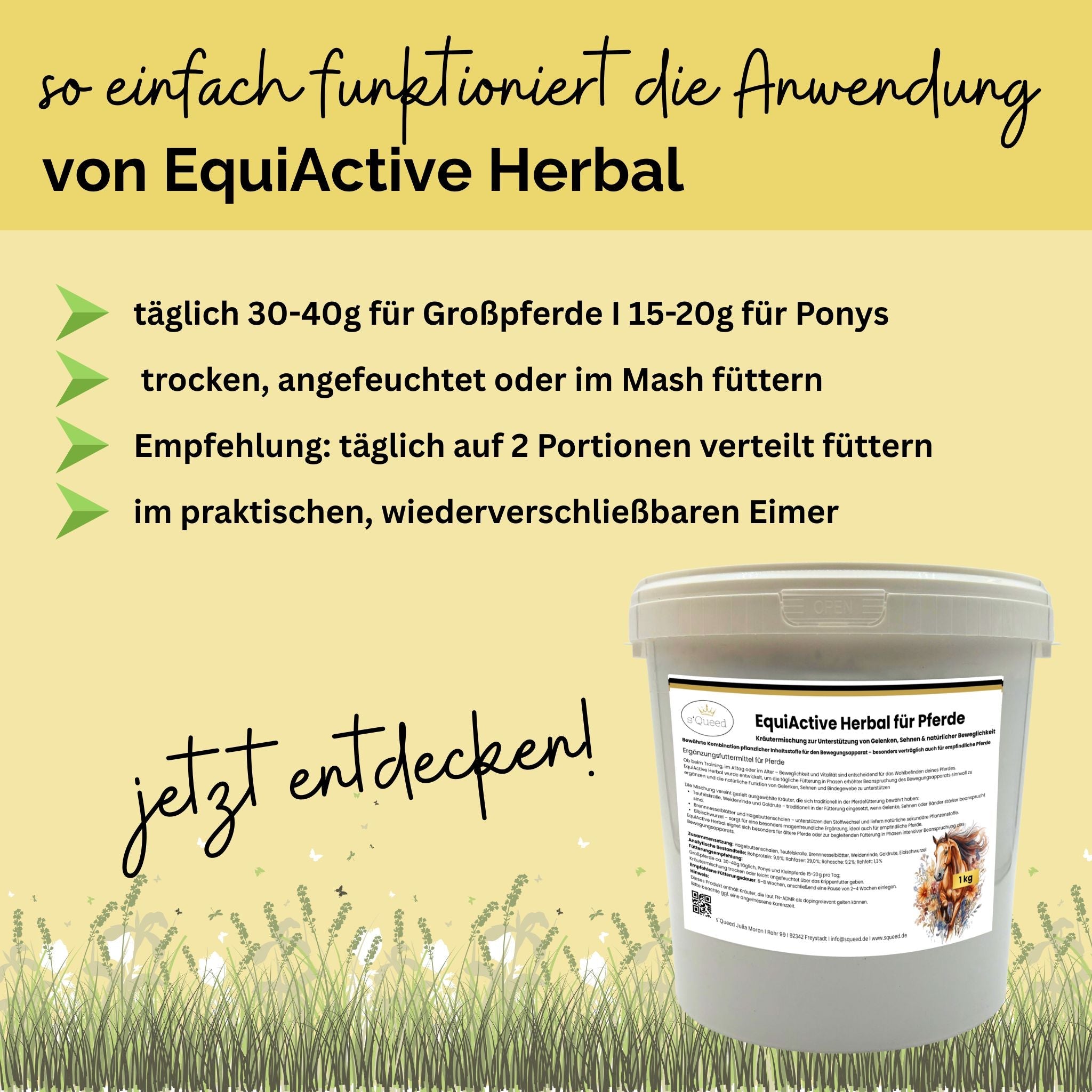 EquiActive Herbal 1kg – Kräutermischung zur Unterstützung von Beweglichkeit & Vitalität beim Pferd