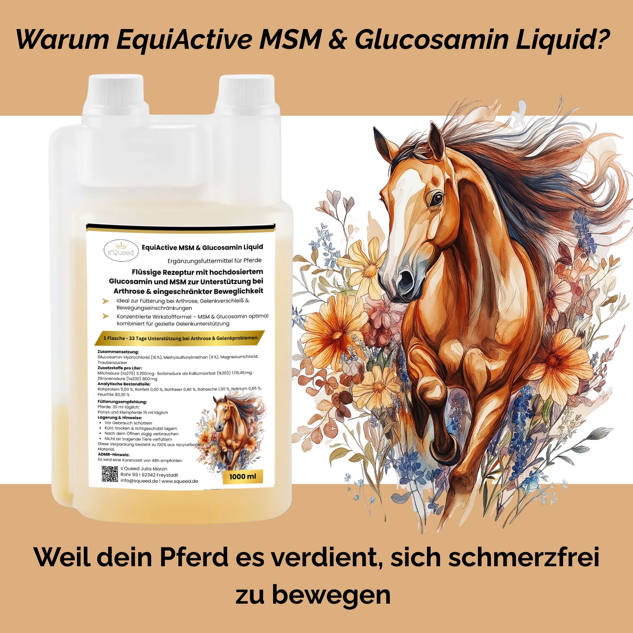 EquiActive MSM & Glucosamin Pferd Liquid 1000ml