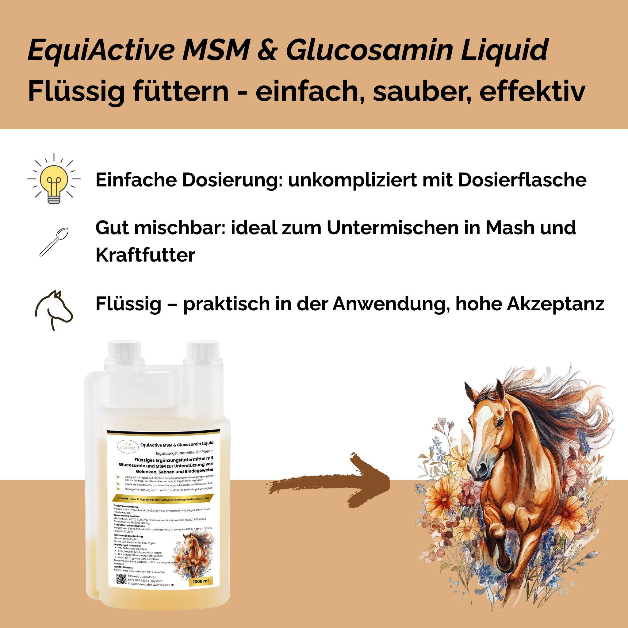 EquiActive MSM & Glucosamin Pferd Liquid 1000ml