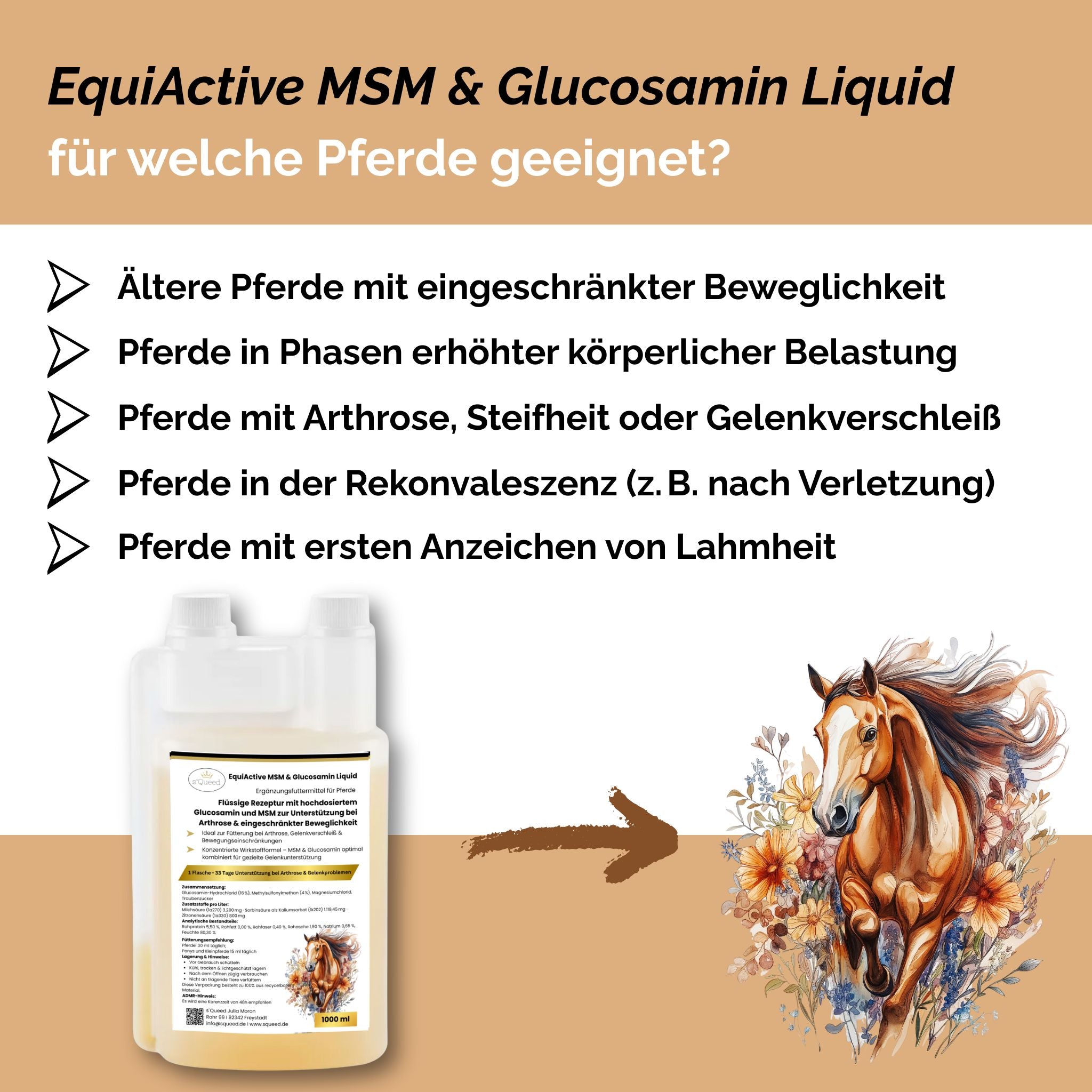 EquiActive MSM & Glucosamin Pferd Liquid 1000ml