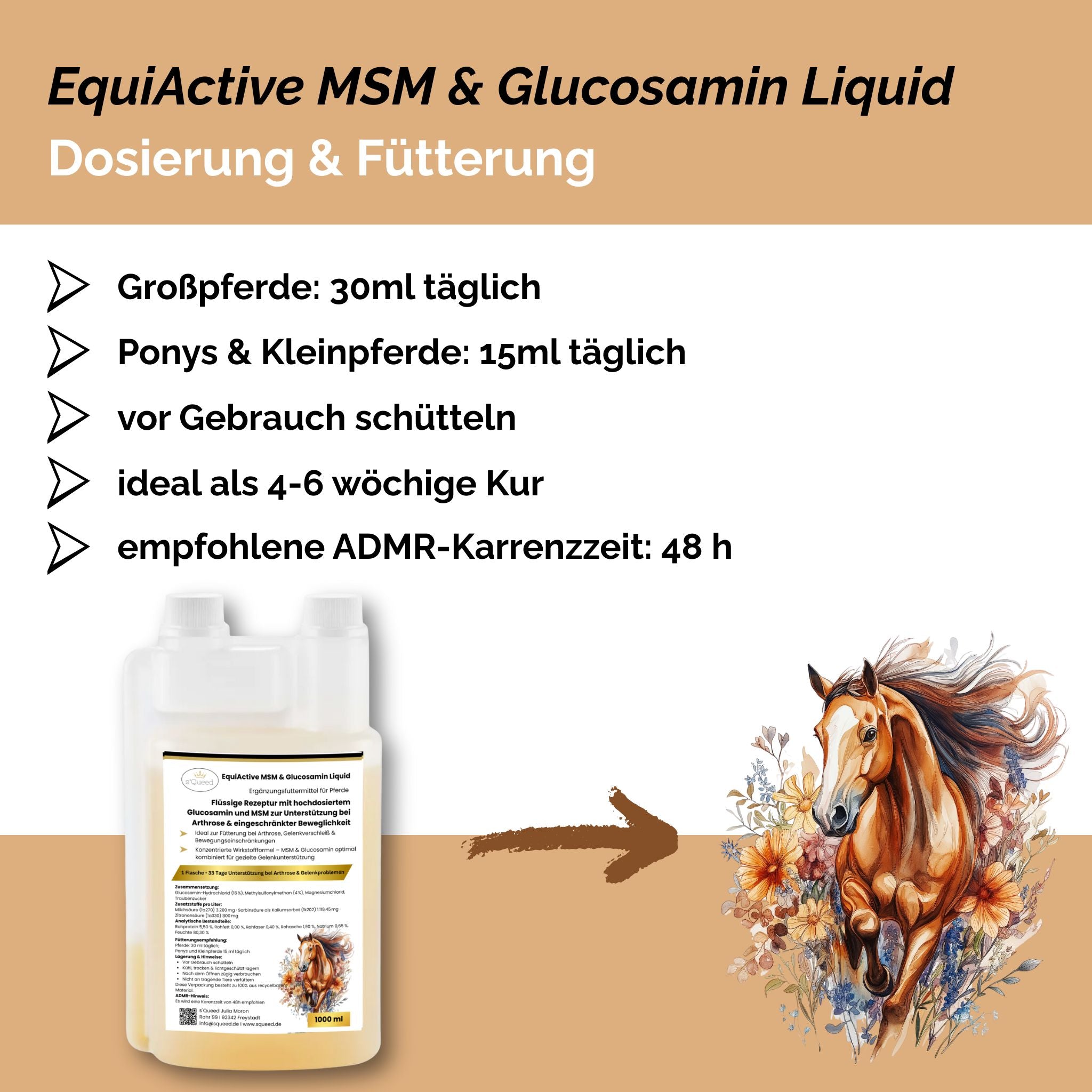EquiActive MSM & Glucosamin Pferd Liquid 1000ml