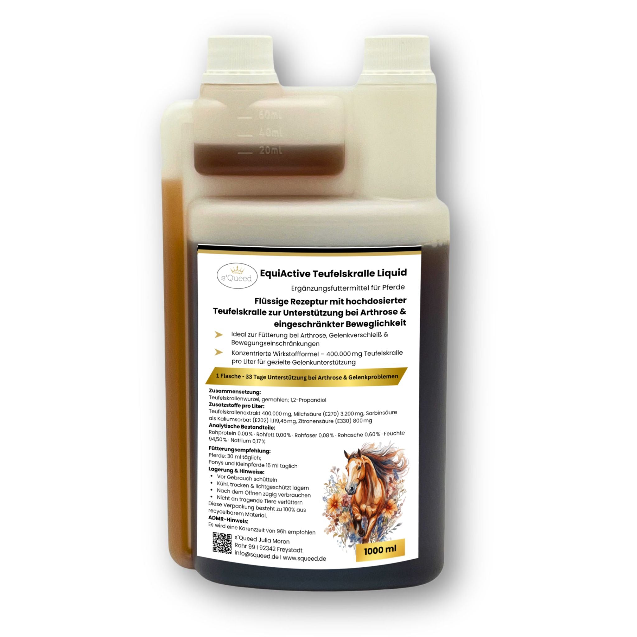 EquiActive Teufelskralle Liquid – Teufelskralle Pferd flüssig 1000 ml