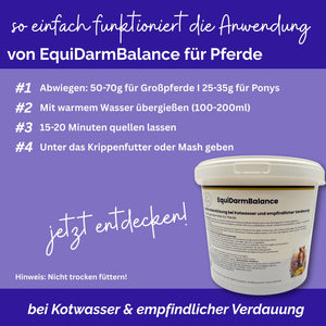 EquiDarmBalance – natürliches Zusatzfutter für Pferde bei Kotwasser & Durchfall