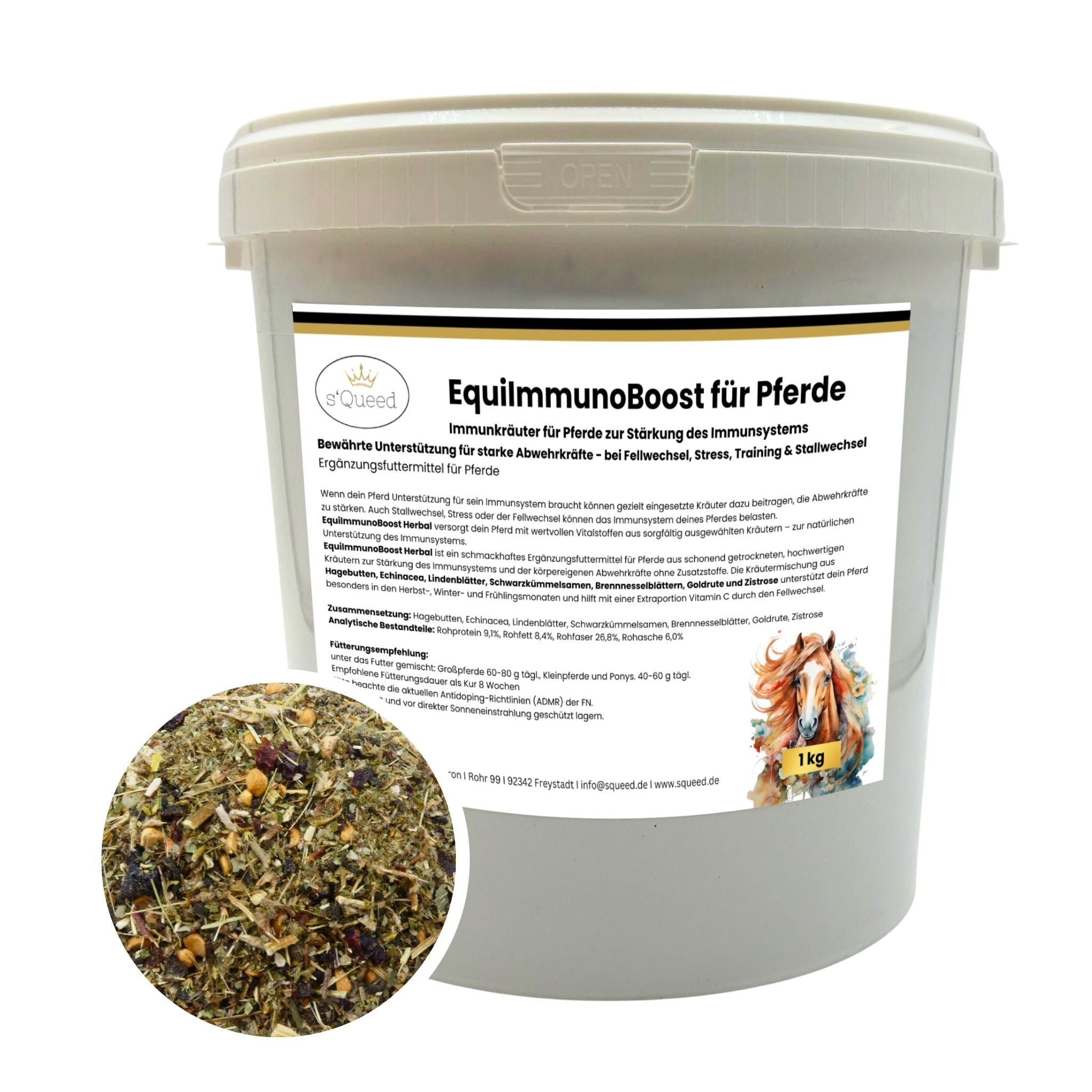 EquiImmunoBoost Herbal – Immunkräuter für Pferde zur Stärkung des Immunsystems
