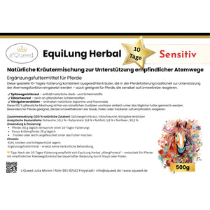 EquiLung Herbal Sensitiv – Hustenkräuter für Pferde zur Unterstützung empfindlicher Atemwege (10 Tage Fütterung)