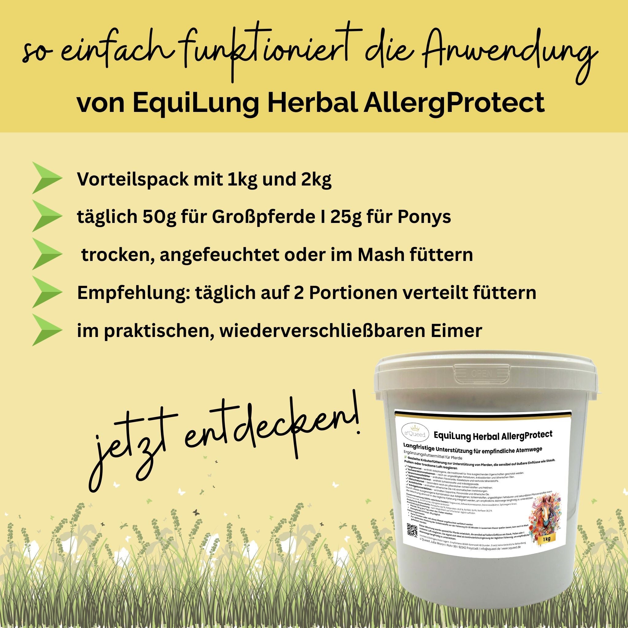 EquiLung Herbal AllergProtect – Hustenkräuter für Pferde zur Langzeitfütterung