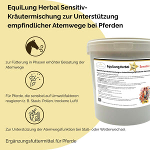 EquiLung Herbal Sensitiv – Hustenkräuter für Pferde zur Unterstützung empfindlicher Atemwege (10 Tage Fütterung)