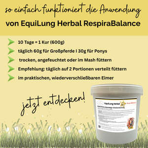 EquiLung Herbal RespiraBalance – Kräutermischung für Pferde in Phasen erhöhter Schleimbildung oder bei beanspruchten Atemwegen