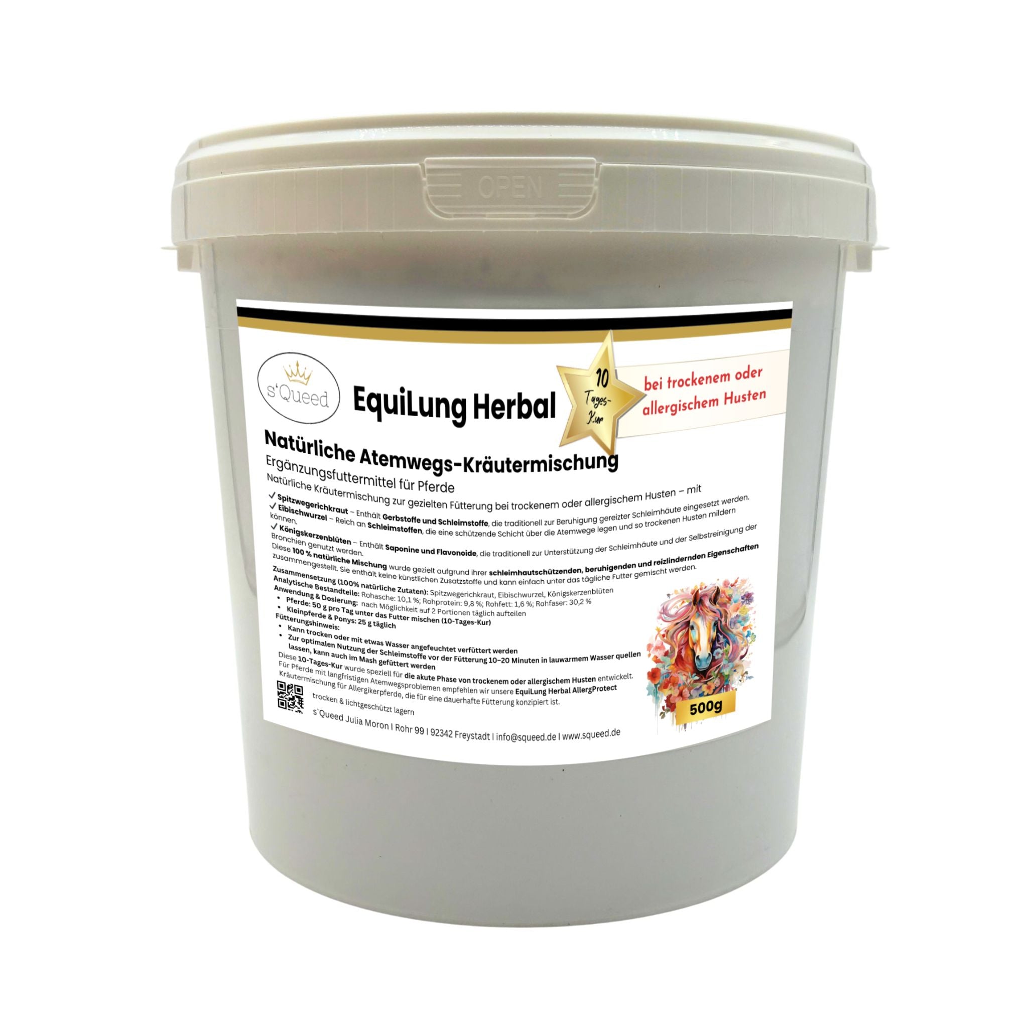 EquiLung Herbal Hustenkräuter für Pferde – bei trockenem oder allergischem Husten
