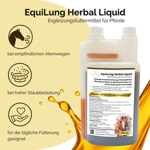 Vorteilspaket 3 × EquiLung Herbal Liquid – Flüssiges Ergänzungsfuttermittel für Pferde bei beanspruchten Atemwegen