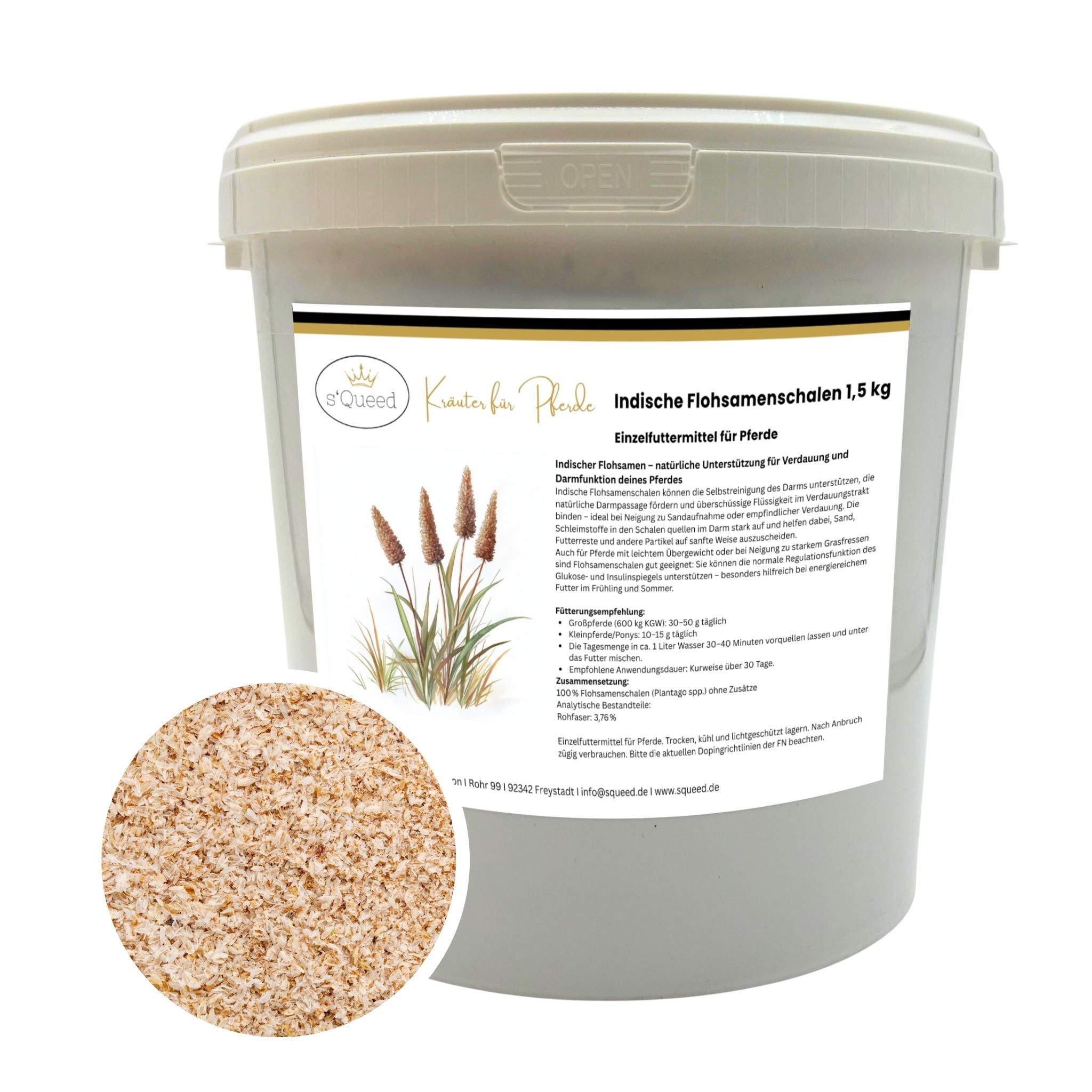 Flohsamenschalen Pferd 1,5 kg - Kotwasser - Verdauungsprobleme