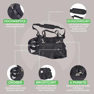 Durchgehende Tragehilfe für Hunde