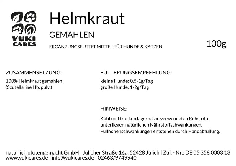 Helmkraut gemahlen 100g