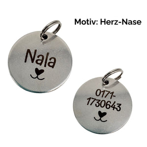 Hundemarke mit beidseitiger Gravur I Edelstahl I 25mm I Anhänger graviert