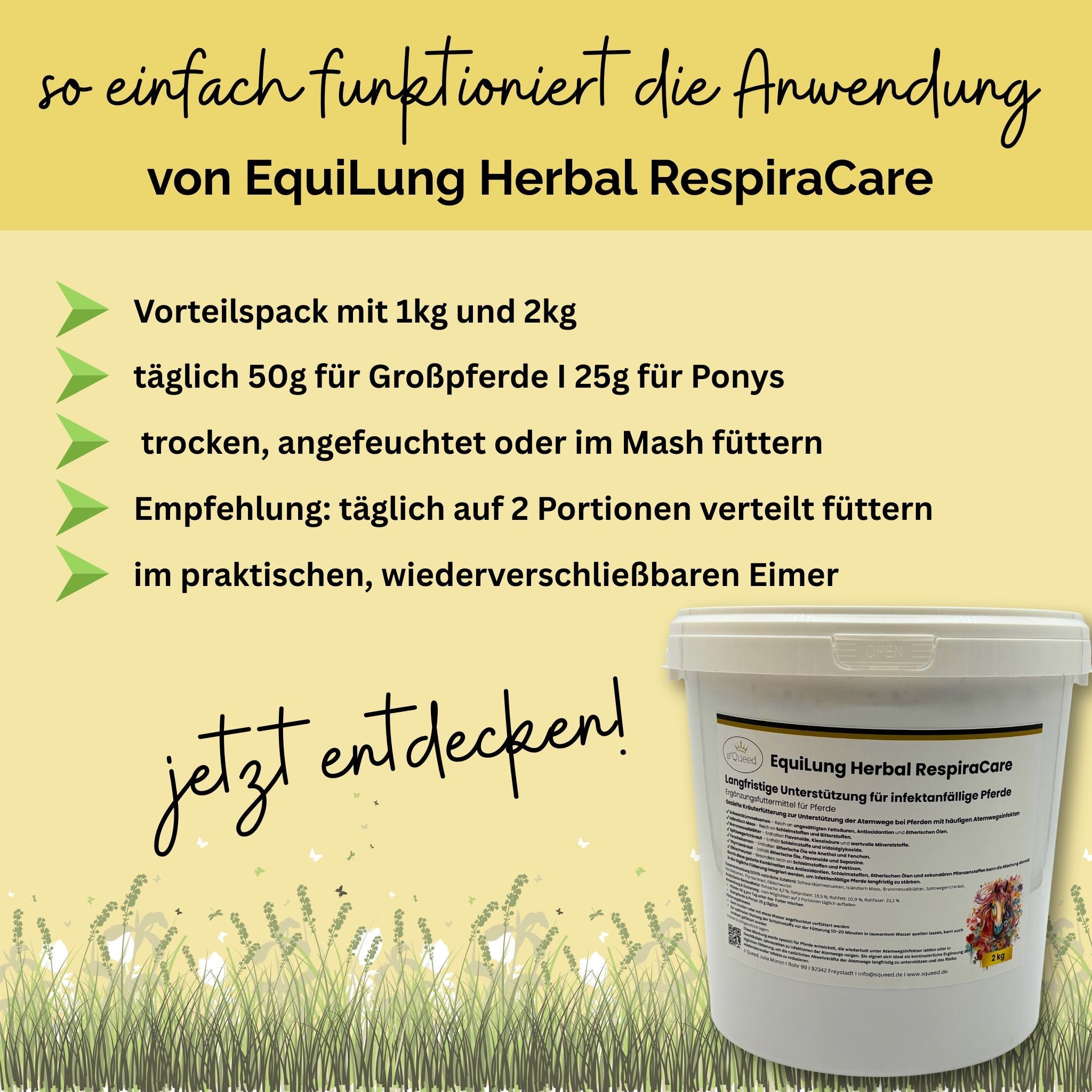 EquiLung Herbal RespiraCare Hustenkräuter für Pferde zur Langzeitfütterung