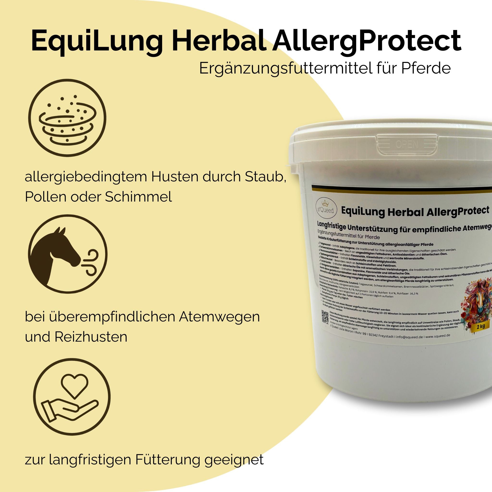 EquiLung Herbal AllergProtect Hustenkräuter für Pferde zur Langzeitfütterung