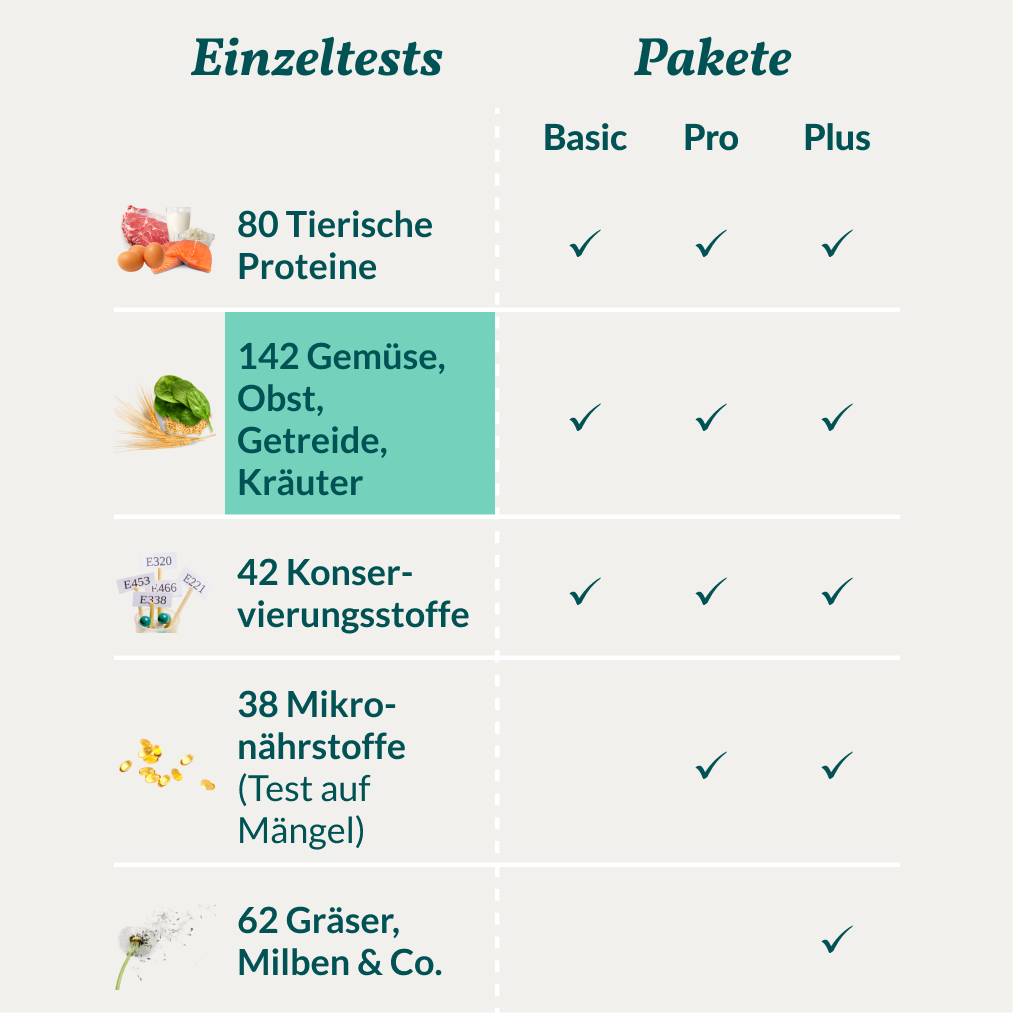 Allergietest - Gemüse, Getreide & Co. Katze