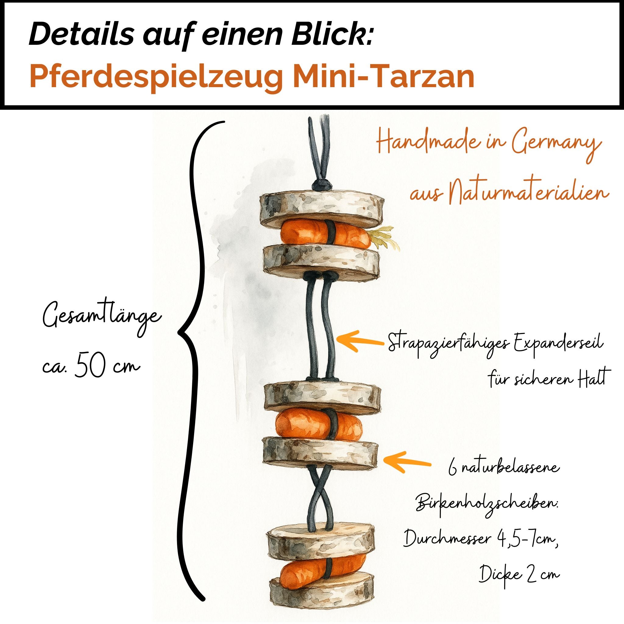Pferdespielzeug Mini-Tarzan - Spielzeug für Pferde und Ponys gegen Langeweile - Pferdebeschäftigung