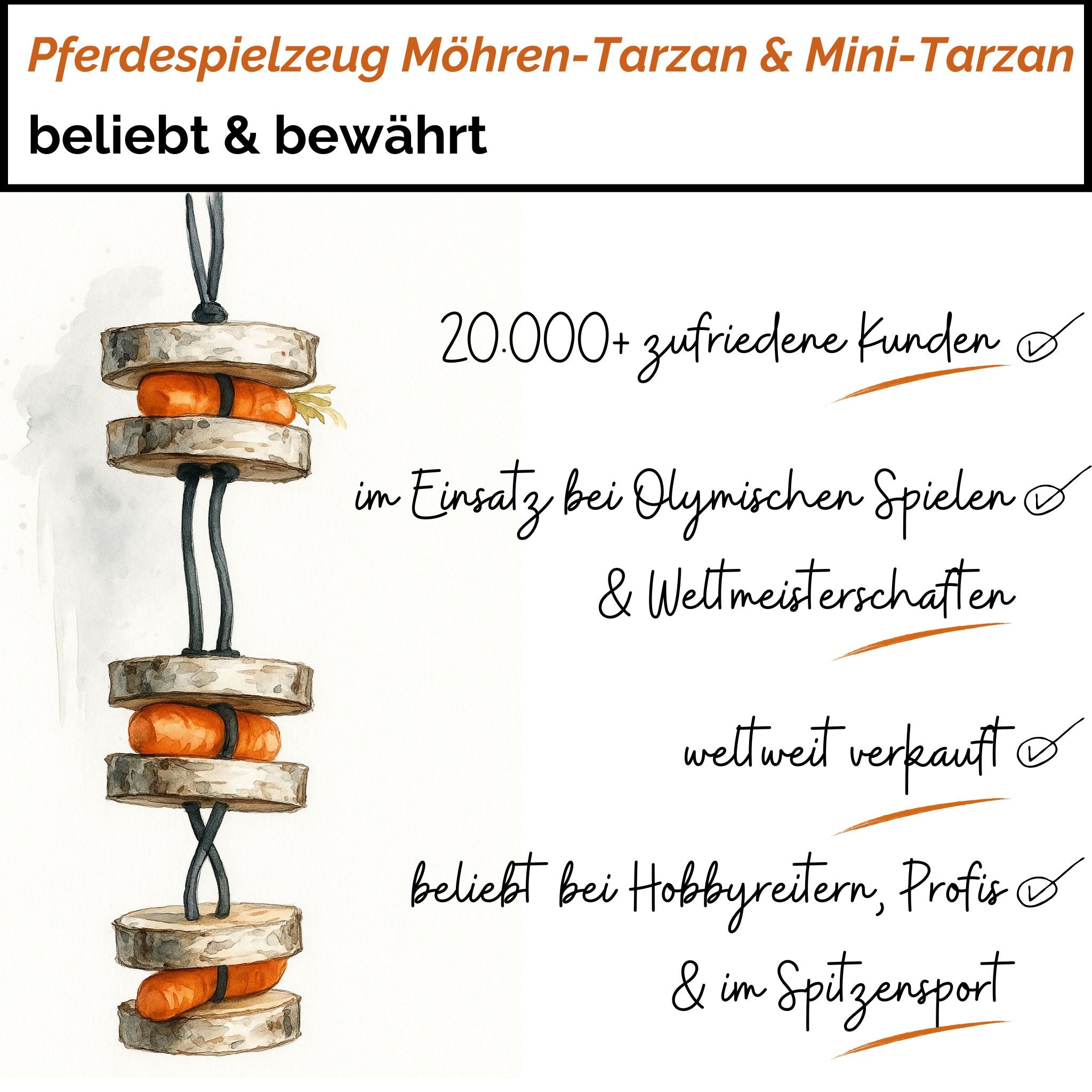 Pferdespielzeug Mini-Tarzan - Spielzeug für Pferde und Ponys gegen Langeweile - Pferdebeschäftigung