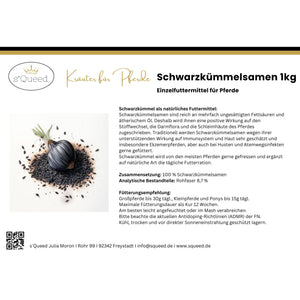 Schwarzkümmel Pferd - Hustenkräuter für Pferde - Immunkräuter
