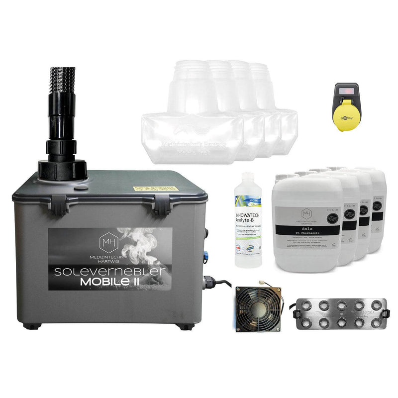Sole Großraumvernebler Mobile II 50ml/min Starter Paket für Salzspielplätze und Salzgrotten