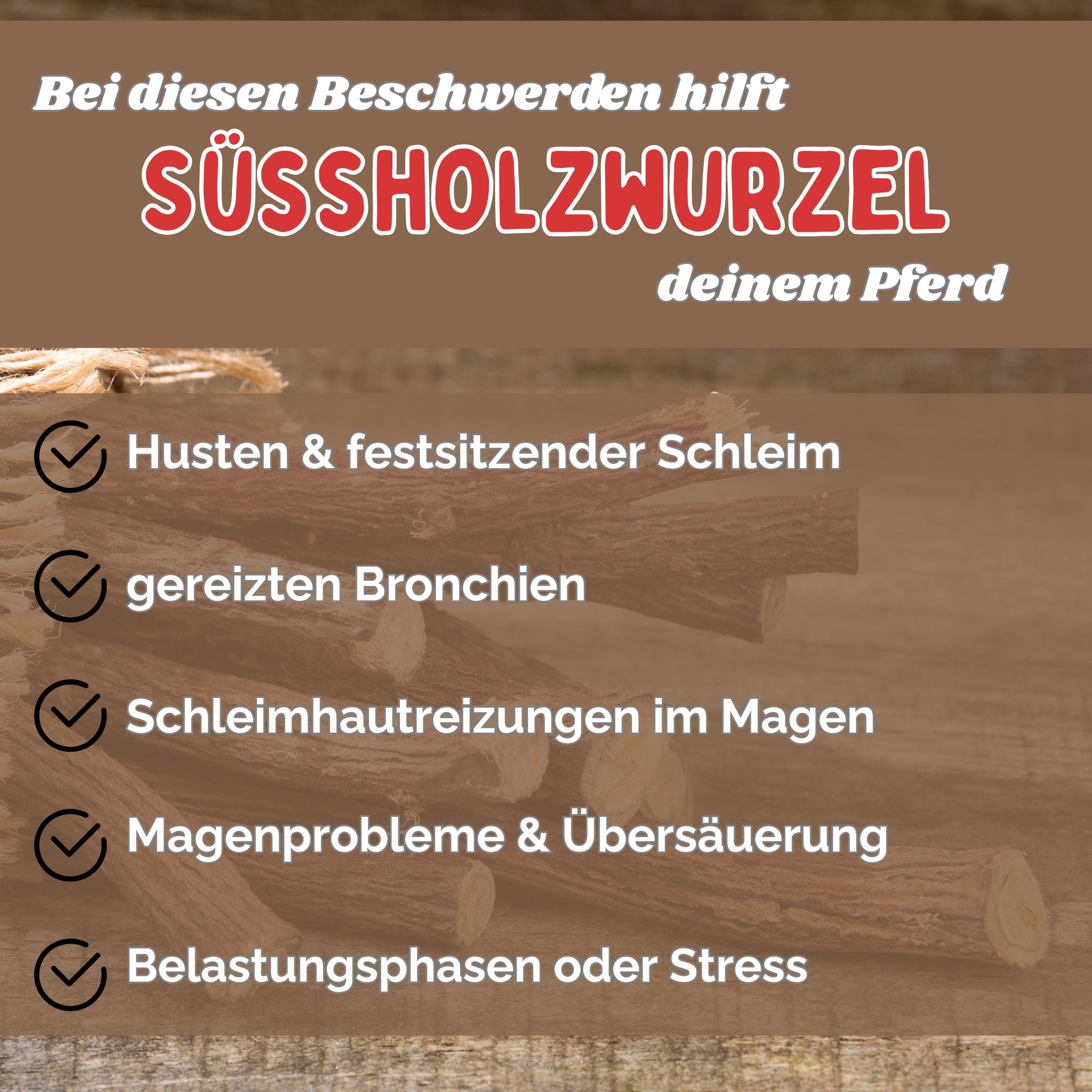 Süßholzwurzel Pferd - Hustenkräuter für Pferde - Magenkräuter Pferd