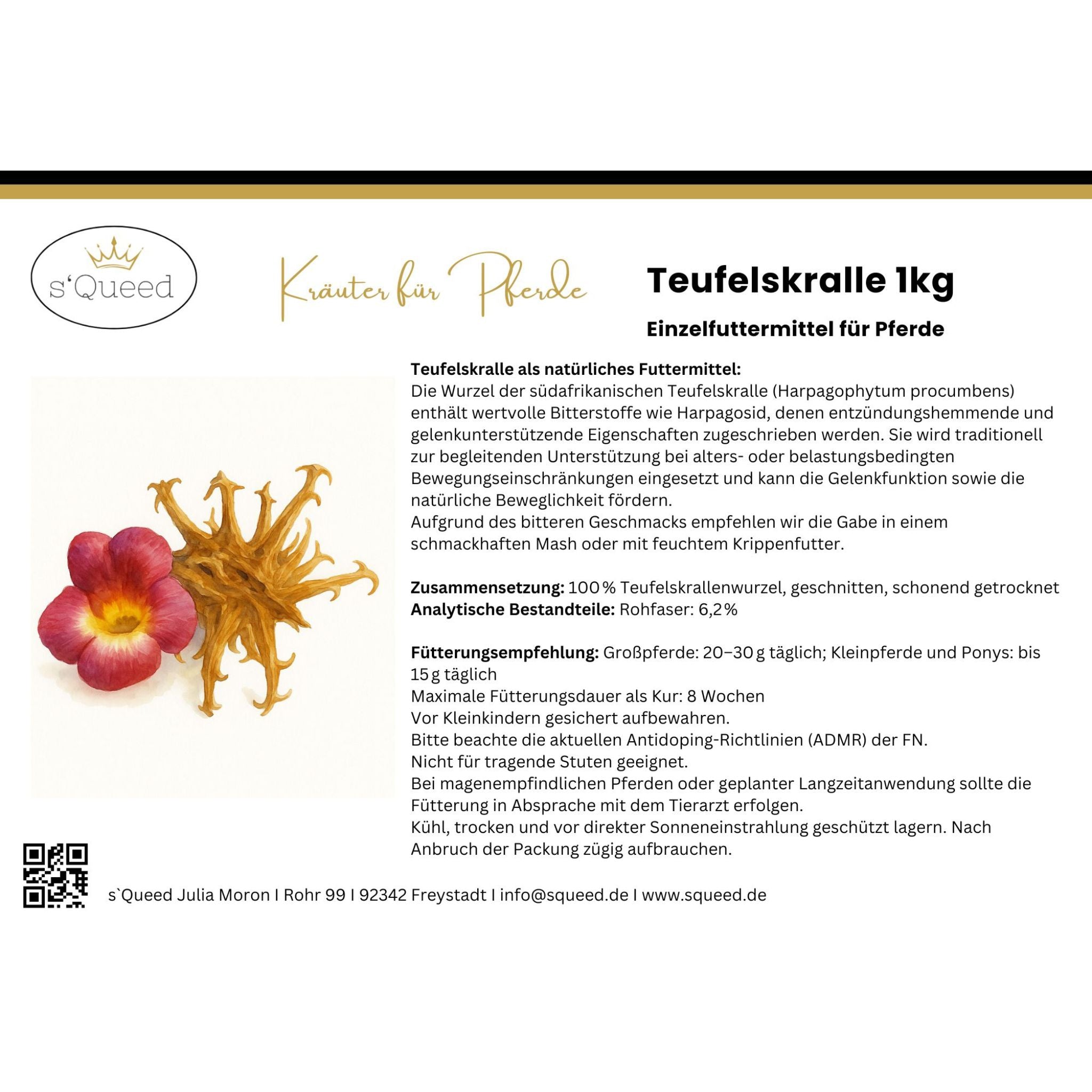 Teufelskralle Pferd geschnitten