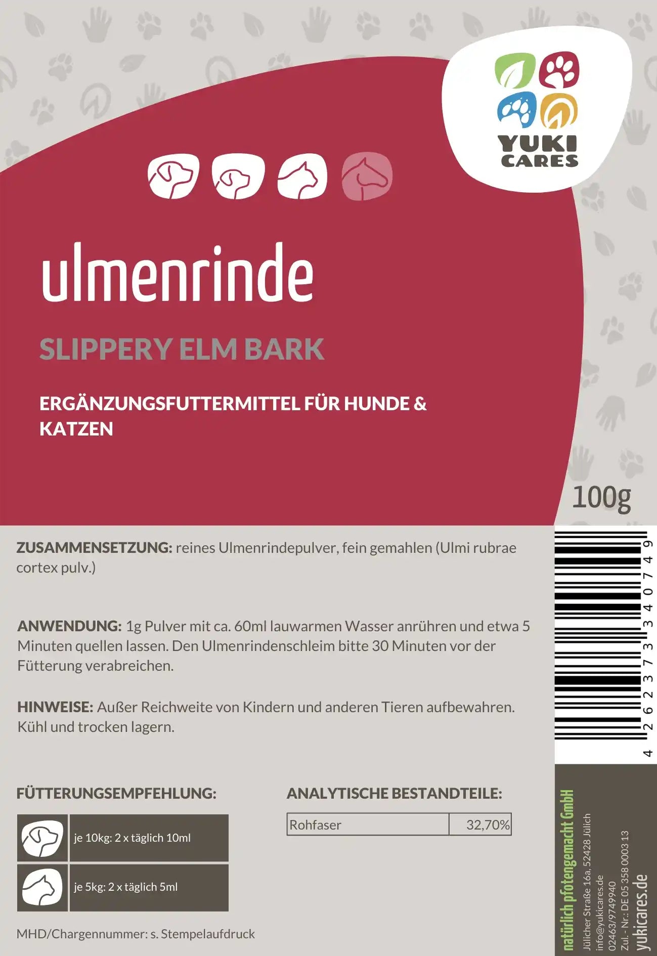 Ulmenrinde - Slippery Elm bark 100g
